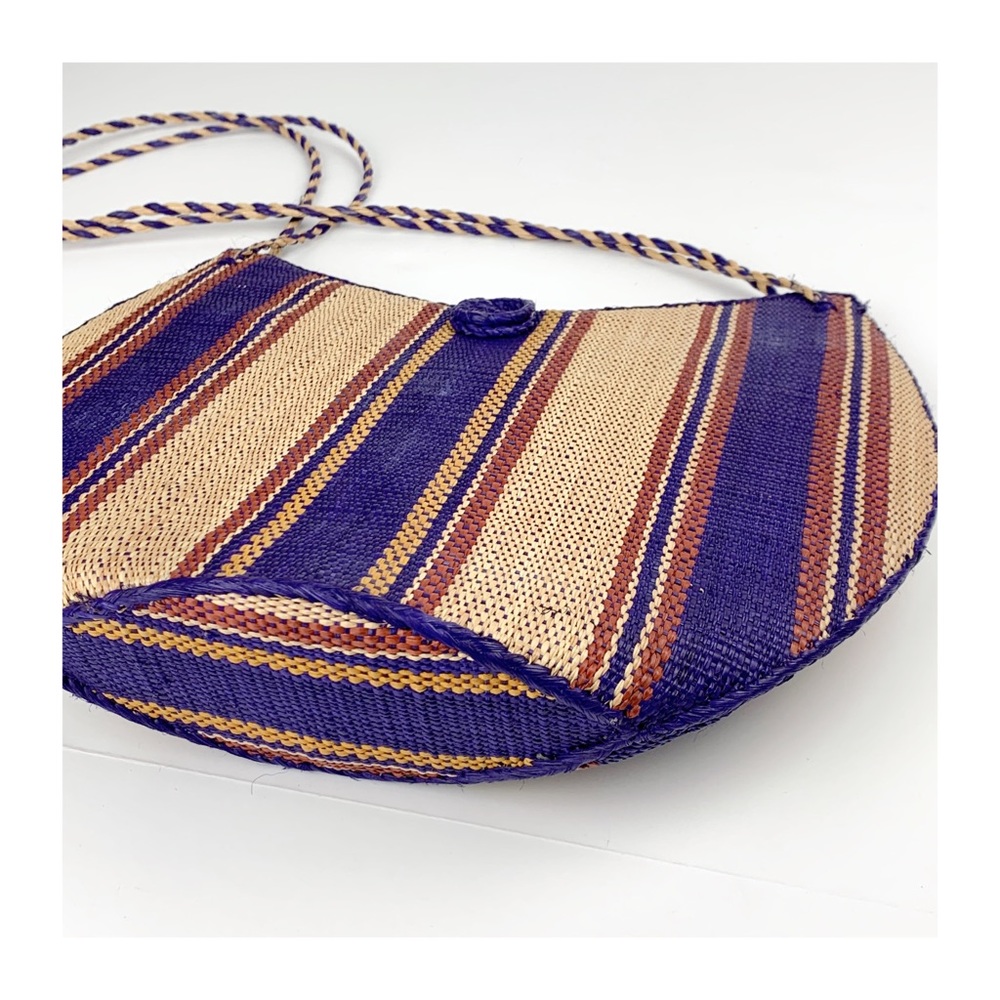 Vintage Striped Wicker Bag - Picture 3 of 5
